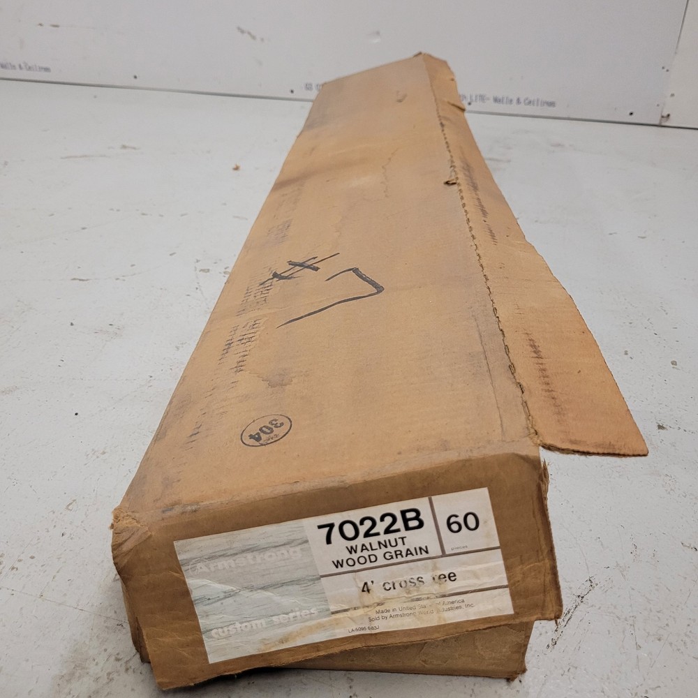 Armstrong 7022B Walnut Wood Grain 4' Drop Ceiling Cross Tee Box Of 60 Pieces