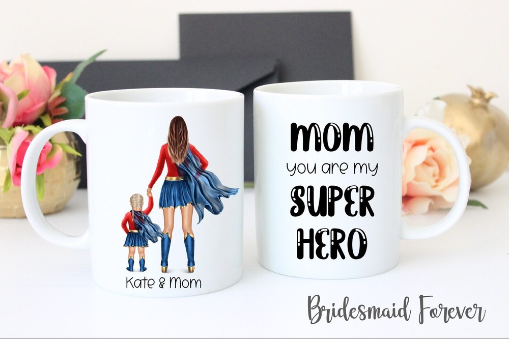Best Super Mom Mother Daughter Gift Mug for Mom on Mother's Day