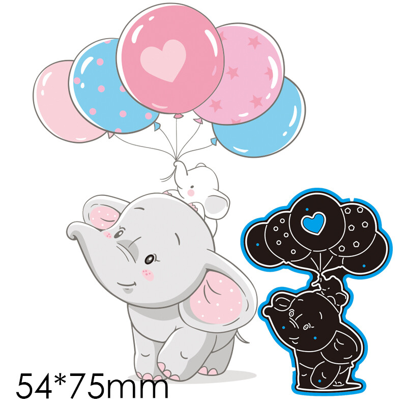 Metal Cutting Dies Elephant Balloon Album Paper Card Craft Embossing Stencils