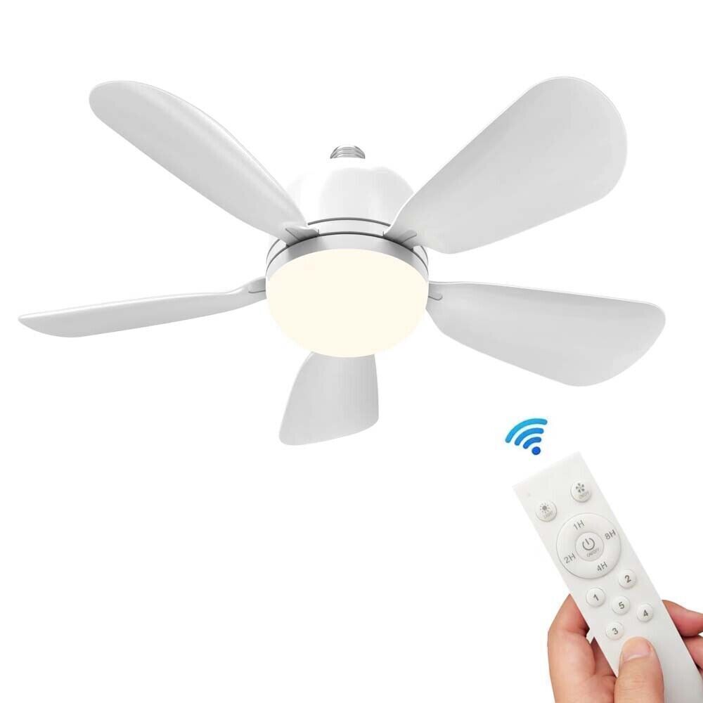 LED Ceiling Fan Light with Remote 19.7 Inch E26 Base Small Ceiling Fan Lamp