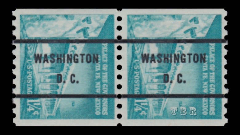 1054A Gov Palace 1¼ WASHINGTON DC Precancel Large Hole Liberty Issue MNH Buy Now-image