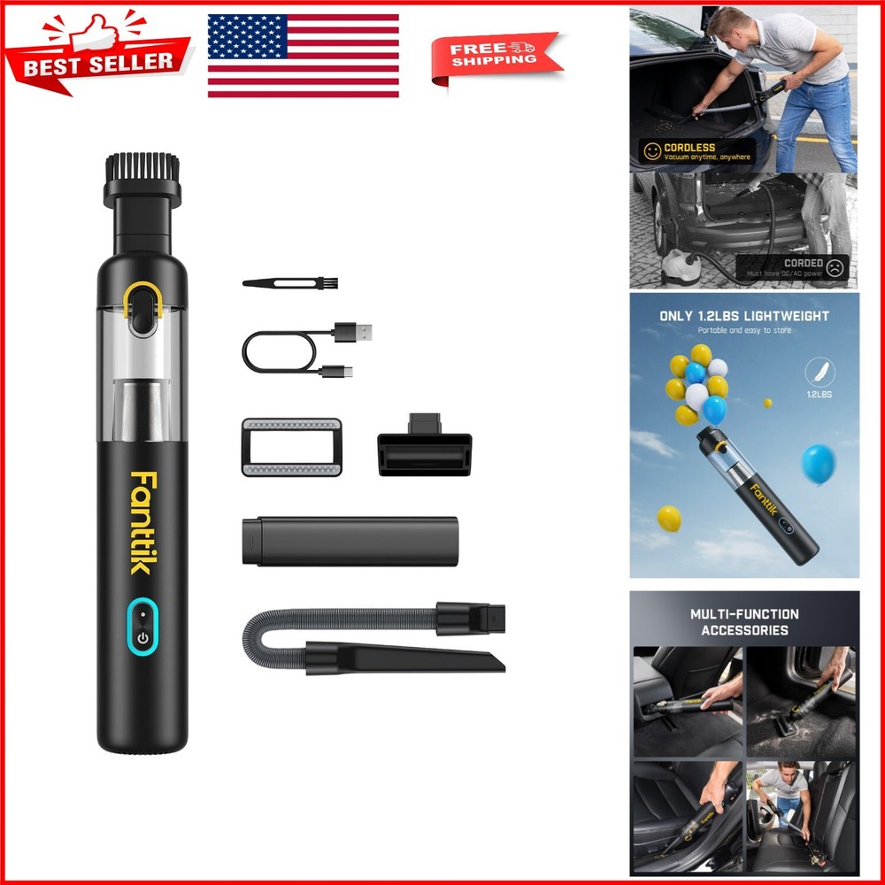 Ultra-Lightweight Cordless Mini Vacuum - Perfect for Car & Home Cleaning