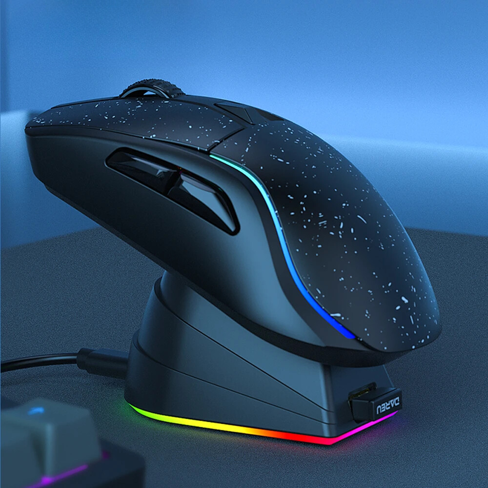 Tri-Mode PC Mouse: Bluetooth, 2.4G Wireless, Wired with Charging Base