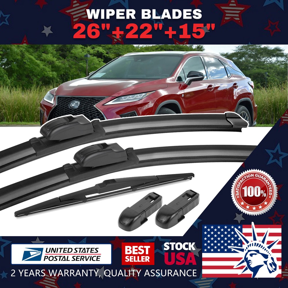 For All Season 24inch+20inch+11inch Soft Rubber Wiper Window Rain Blade U/J-HOOK