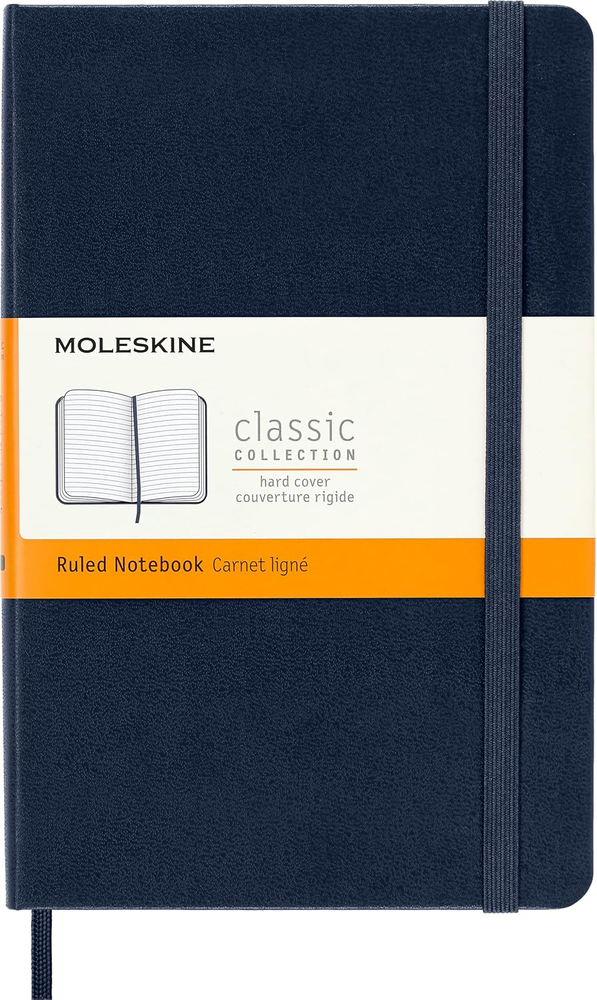 Moleskine Classic Medium Ruled Notebook 4.5x7 in Sapphire Blue 208 Pages