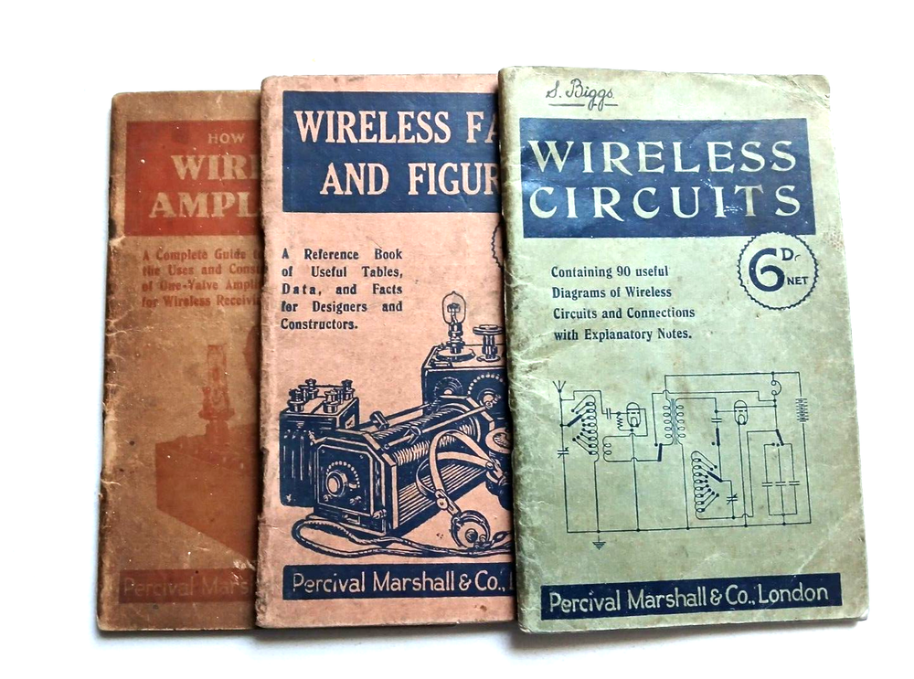 Books Vintage Telegraphy Telephony Crystal Wireless Amplifier 1920s Marconi era