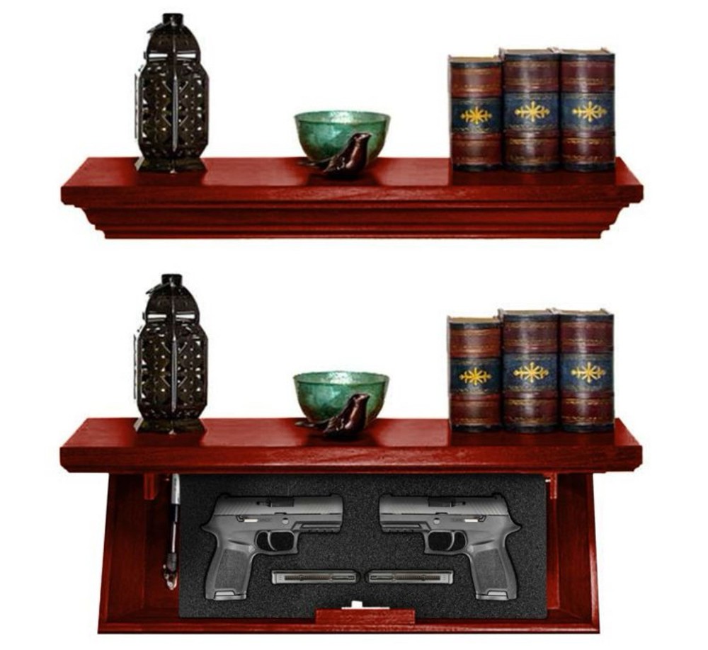 Tactical Traps Hidden Wall Shelf Gun Safe Patriot 35s Cherry 22”
