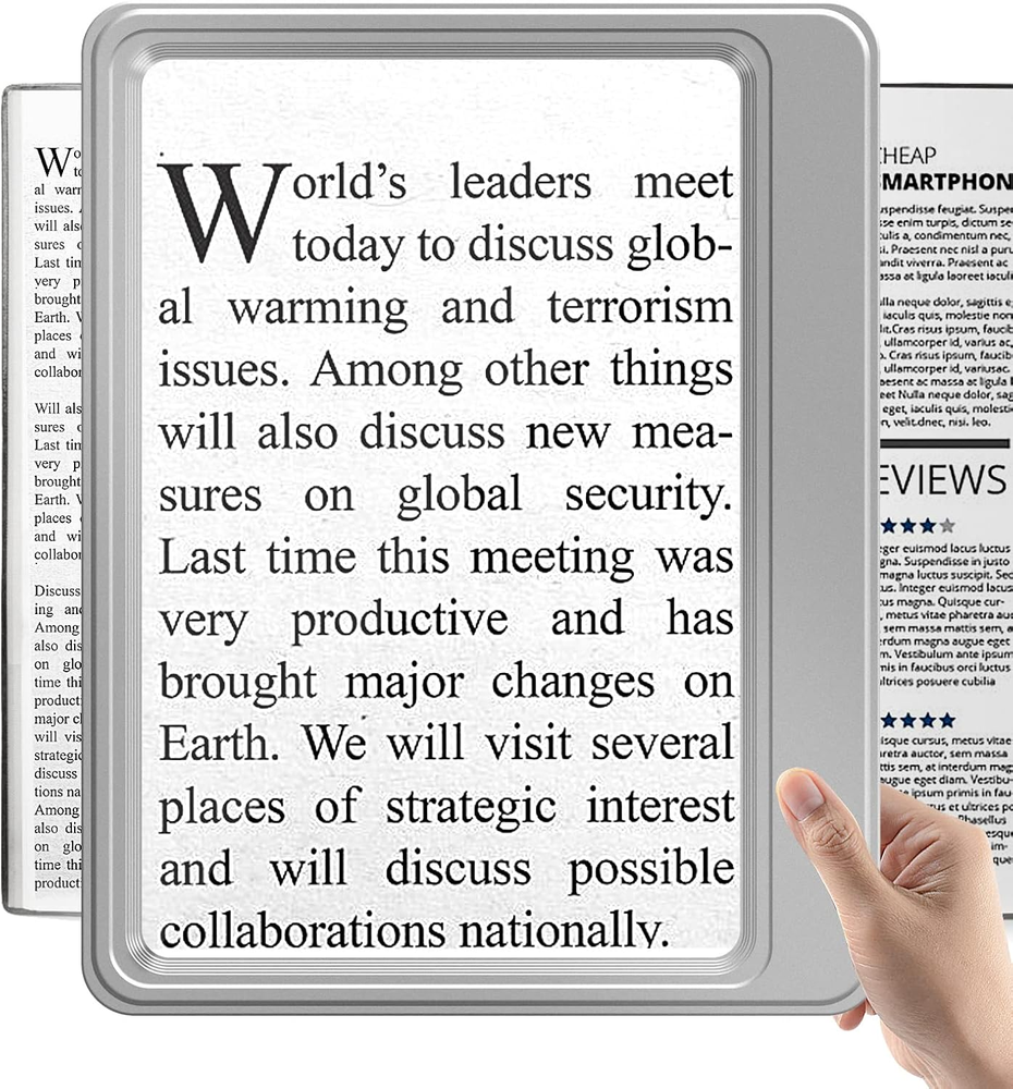 5X Large Page Magnifying Glass with Full Viewing Area for Reading