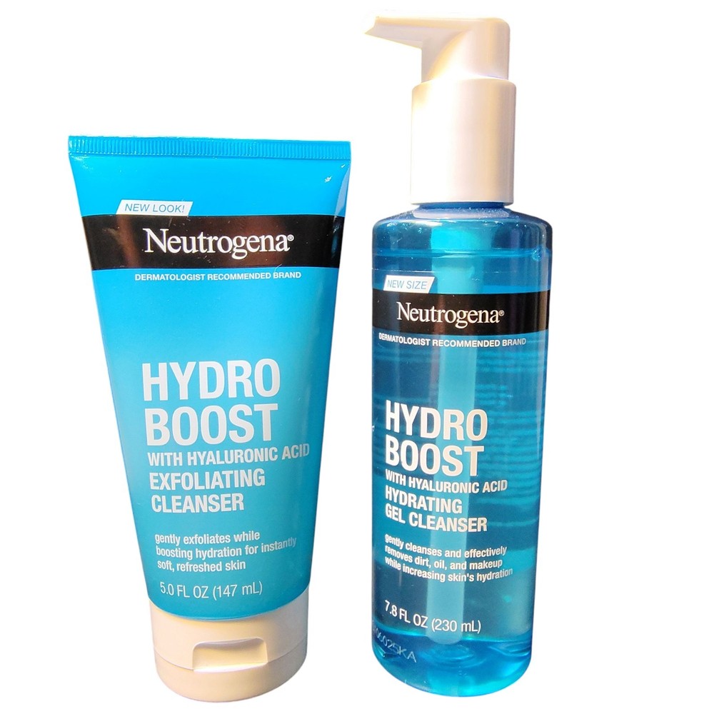 Neutrogena Hydro Boost Exfoliating Gel Cleanser Duo with Hyaluronic Acid for Hydration