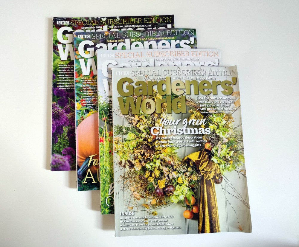 4 x Gardeners' World Magazines 2020 Winter Bundle - September to December 2020