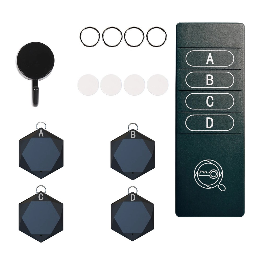 4-in-1 Wireless Key Finder Alarm Tracker for Keys Wallet Anti-Lost