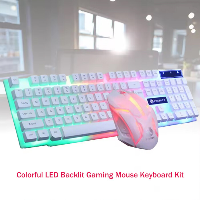 Wired Mechanical Gaming Keyboard Mouse Set with USB Backlit for E-sports
