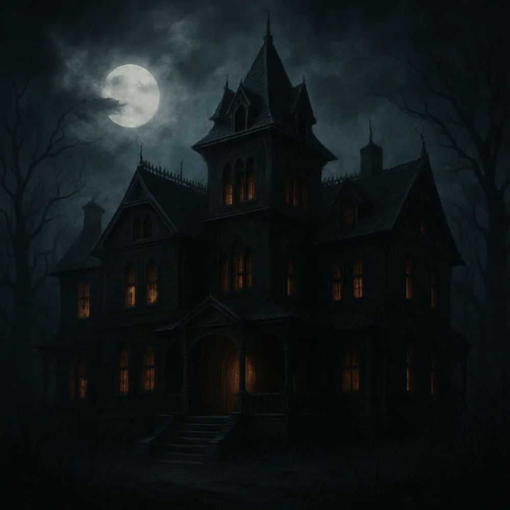 Scary Black AI Art Digital Wallpaper for Desktop Background-image