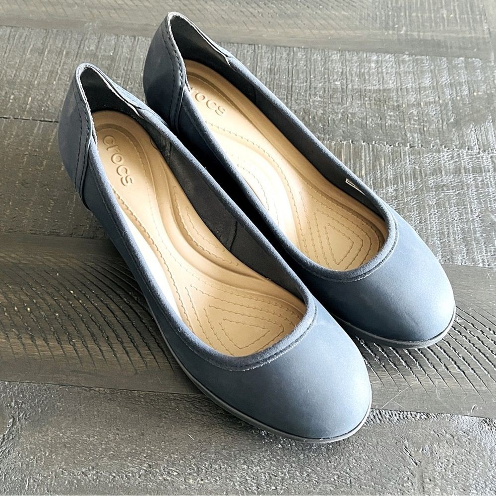 Crocs Women's Marin Blue ColorLite Wedges Size 8