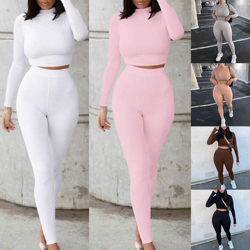 Women Seamless 2pcs Yoga Set Yoga Suit Crop Top+Legging Pants Sports Gym Outfit~