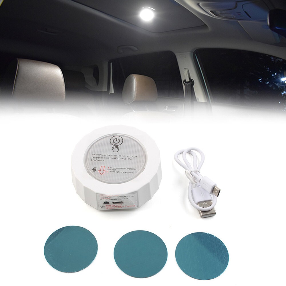 Voice-Controlled LED Auto Interior Atmosphere Party Stage Light in White US-image