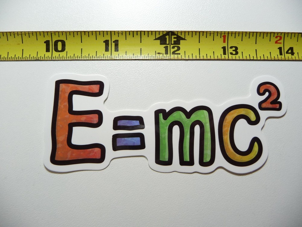E-MC2 FORMULA LETTERS DECAL STICKER SCIENCE SCHOOL COLLEGE EDUCATION LAPTOP