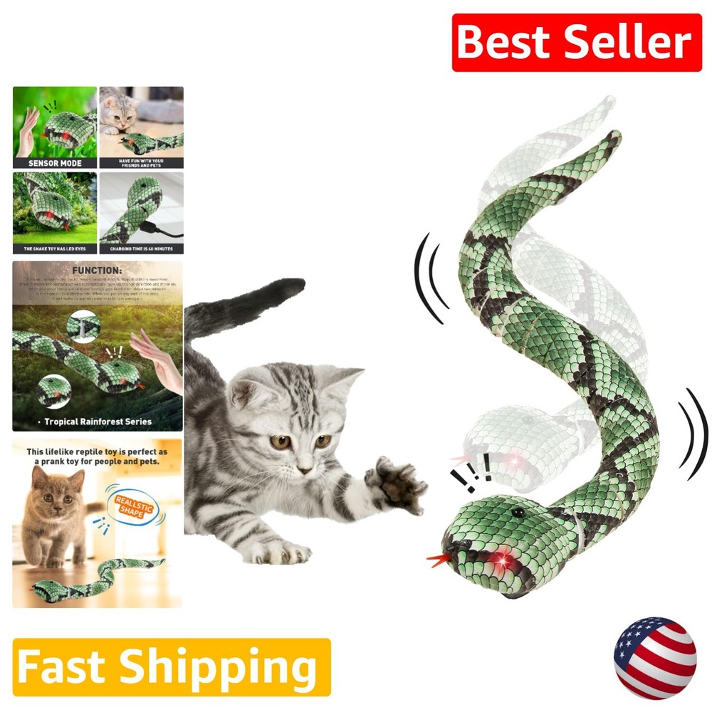 Interactive Snake Toy for Cats & Dogs - USB Rechargeable - Realistic Simulation