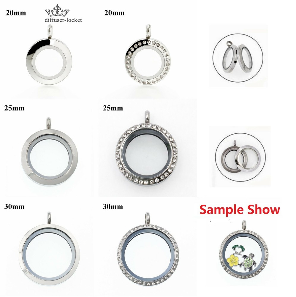 20mm/25mm/30mm Round Pendant Floating  Glass  Living Memory Glass Locket