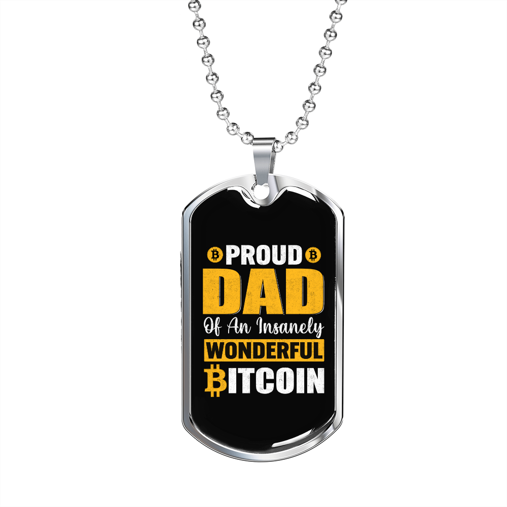 Proud Dad Wonderful    Necklace Stainless Steel or 18k Gold Dog Ta