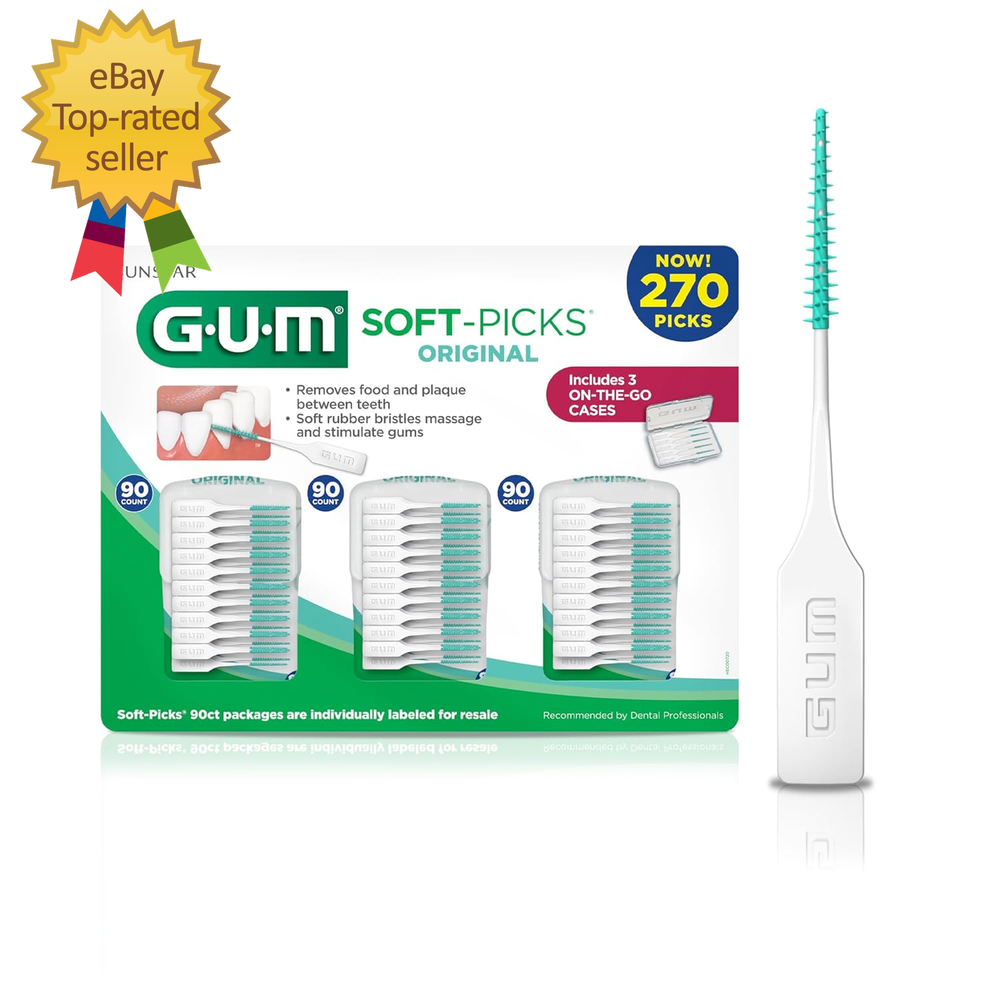 GUM Soft-Picks Original Dental Picks for Gentle Cleaning, 270 Count