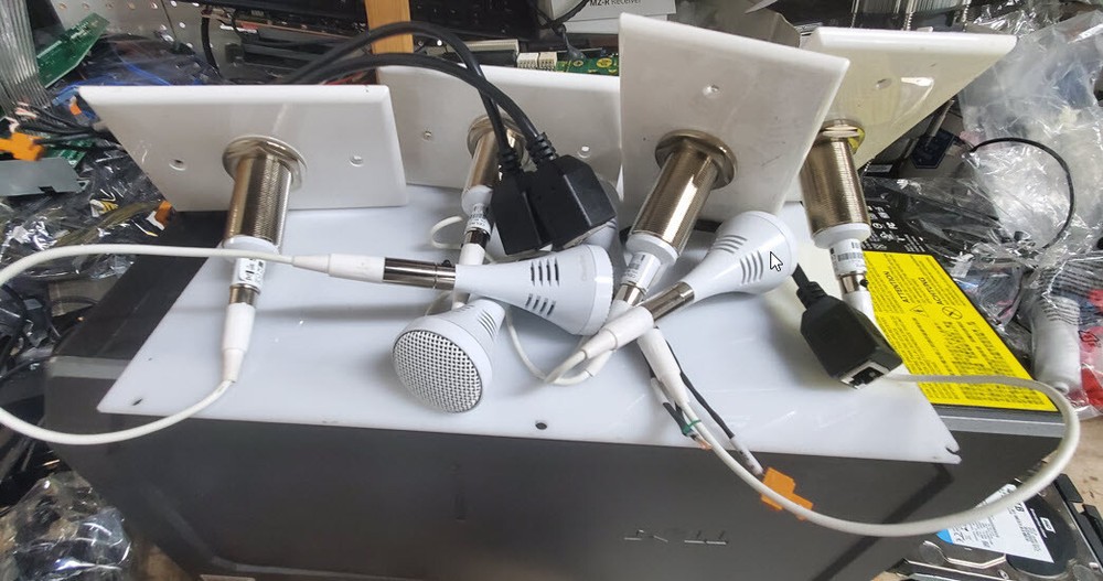 Lot of 4 ClearOne Conferencing Ceiling Microphones White 860-001-013W