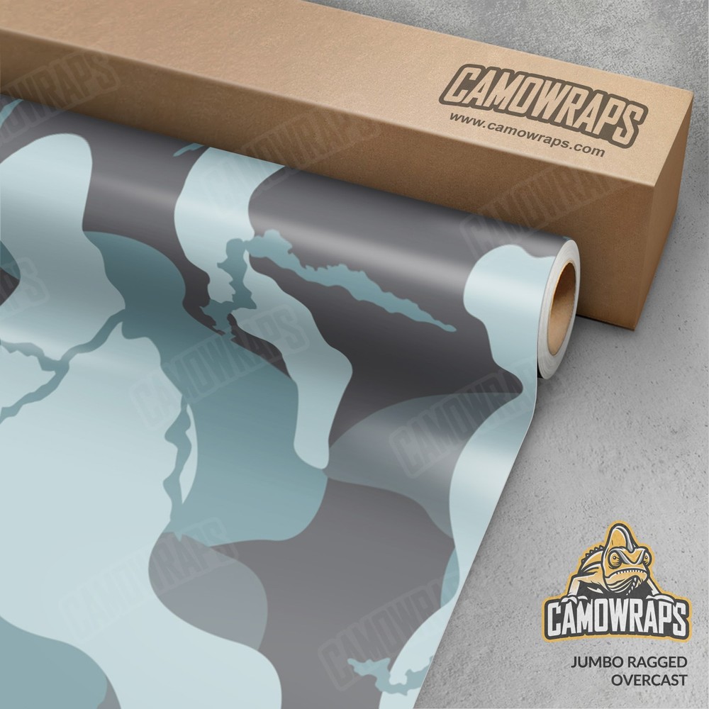 Jumbo Camo Vinyl Wrap Durable Overcast Ragged Cast Decal Film