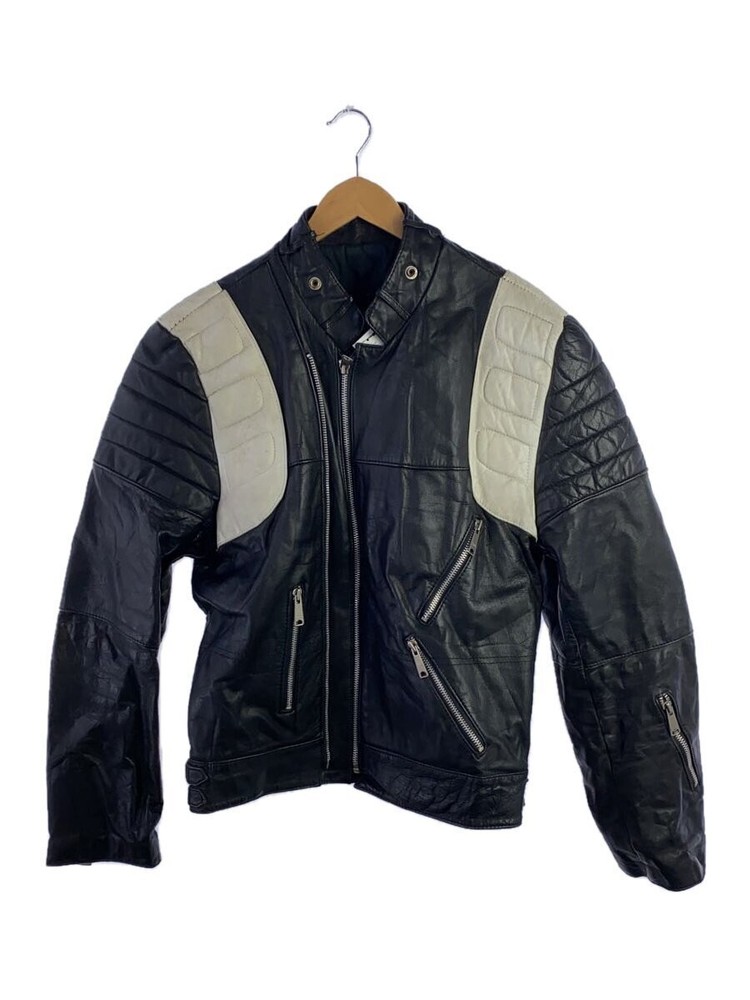 Men's Black Leather Biker Blouson Jacket 1266  