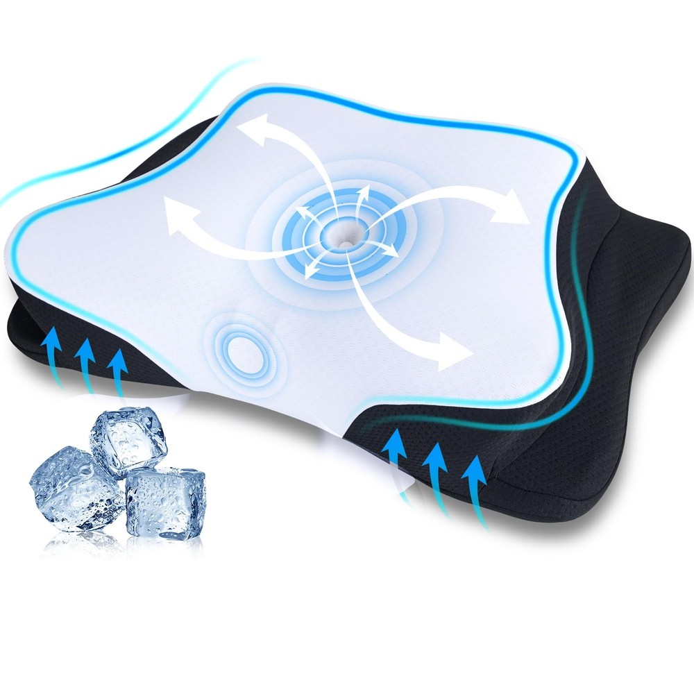 Cooling Contour Neck Pillow for Side Sleepers with Comfort Support