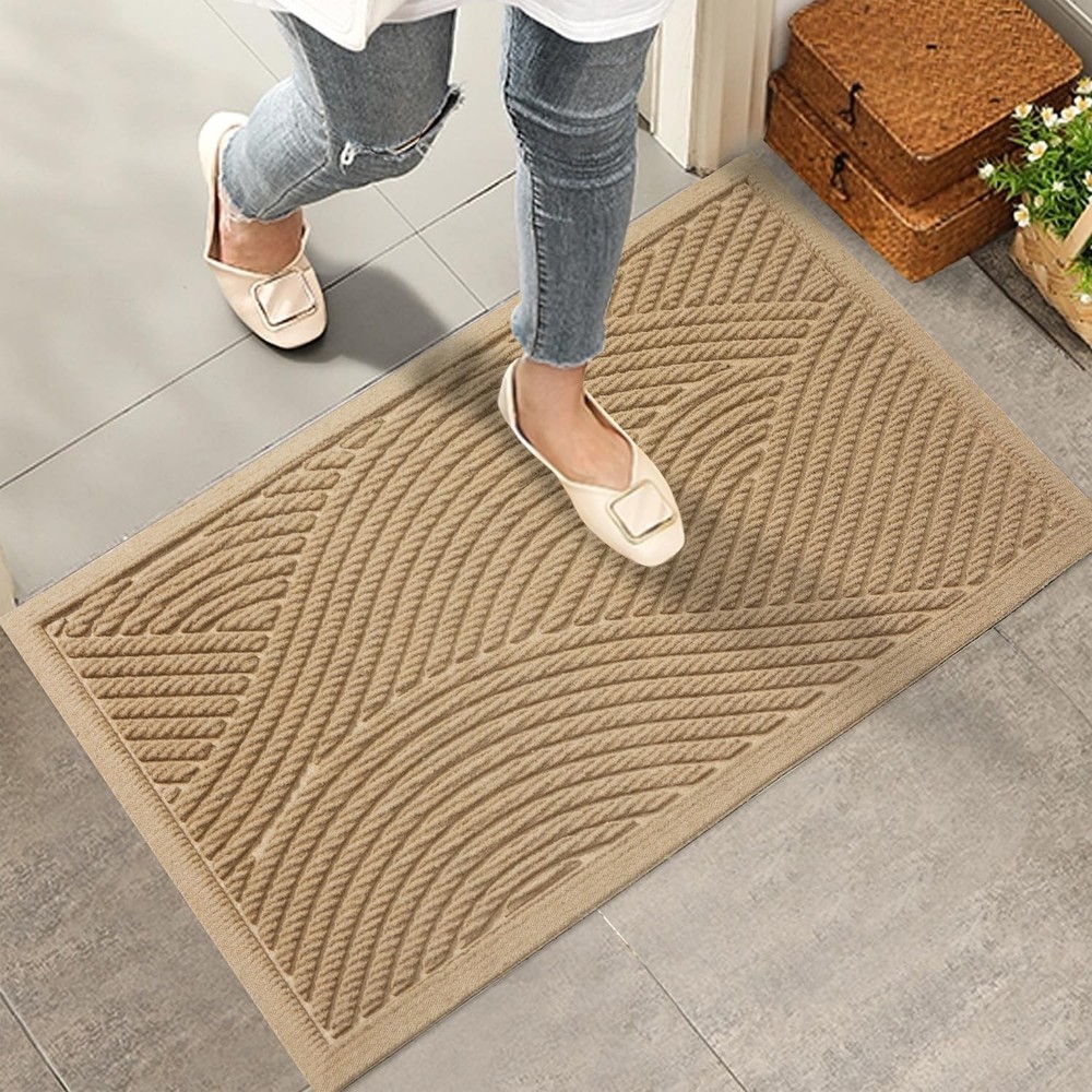 Sturdy Absorbent Welcome Door Mat for Outdoor Mud and Dirt Resistance