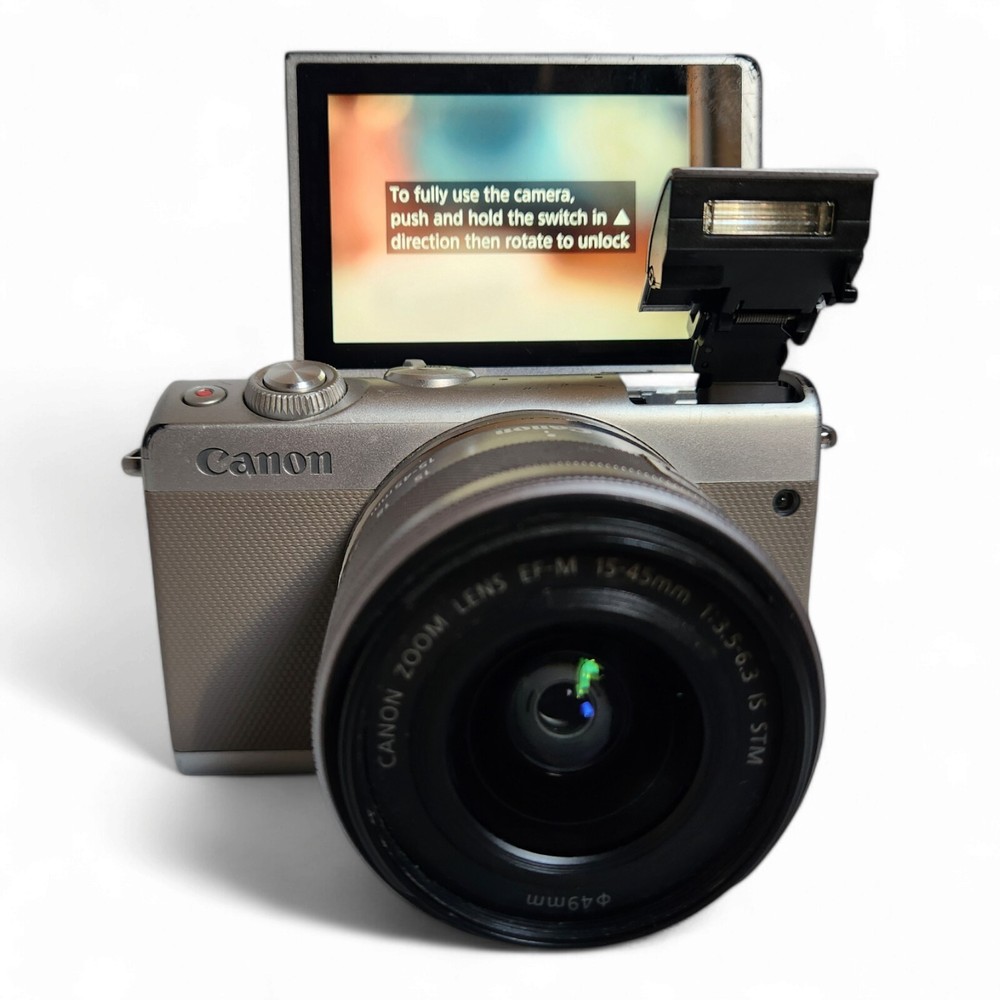 Canon EOS M100 24.2MP Digital Camera - White (15-45mm Lens)Good Condition