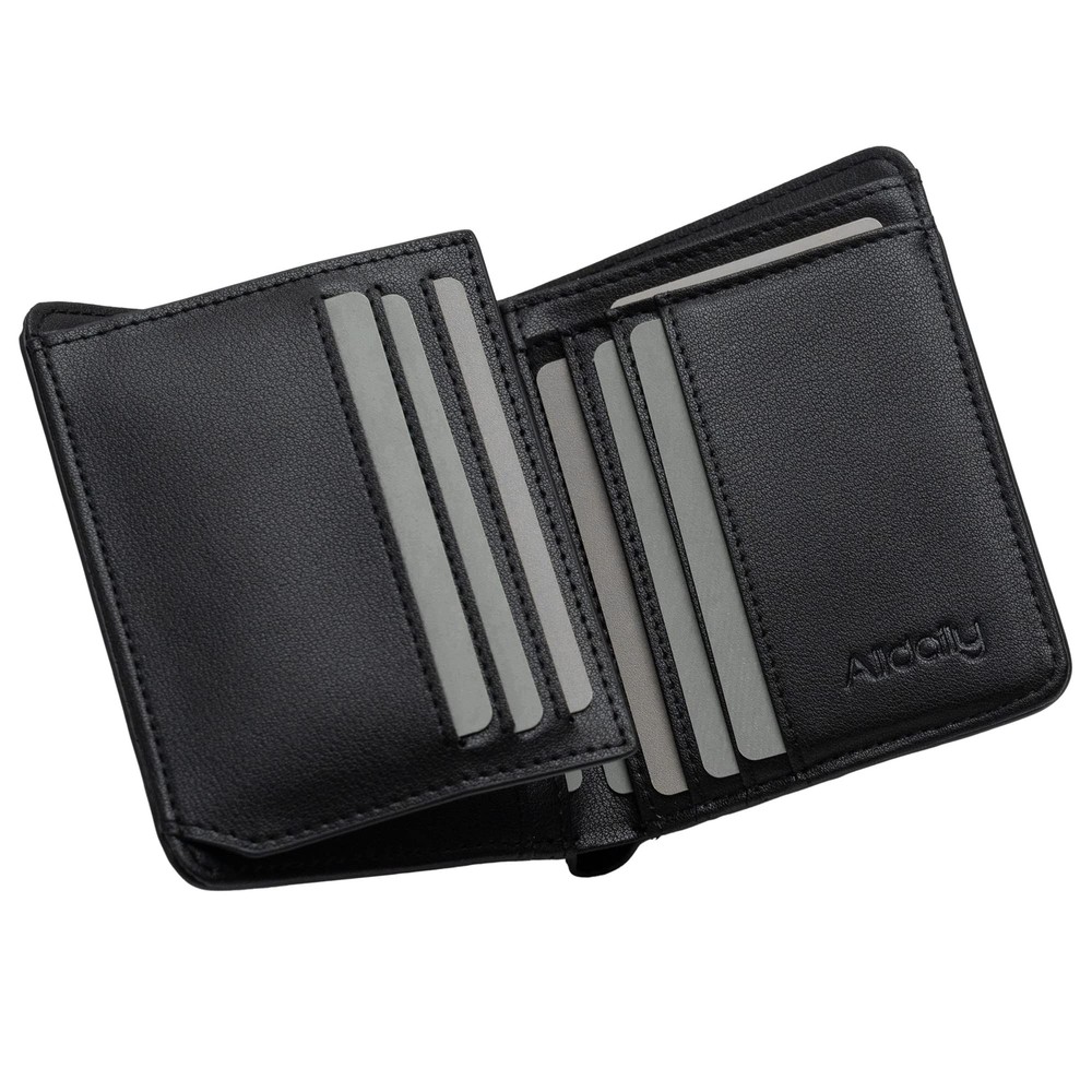 RFID-Blocking Slim Bifold Front Pocket Wallet for Men with 2 ID Windows-image