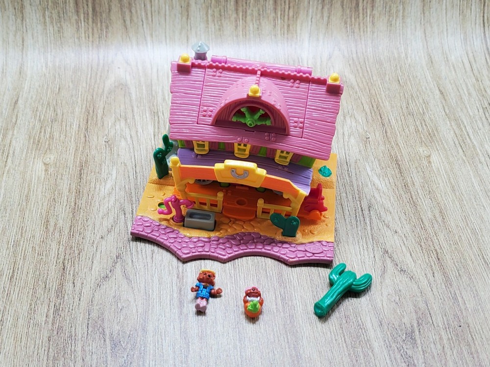 1994 Vintage Bluebird HORSE HOUSE WESTERN  Rodeo Polly Pocket Cowboy Cowgirl