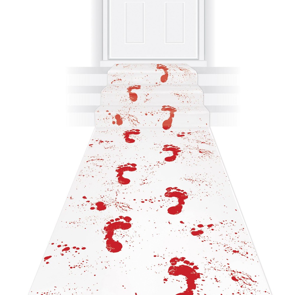 Beistle Bloody Footprint Halloween Party Runner - Spooky Decoration