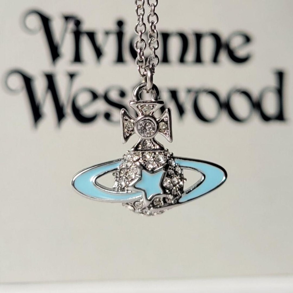 Vivienne Westwood MAN DARLENE Necklace  Light blue Mint