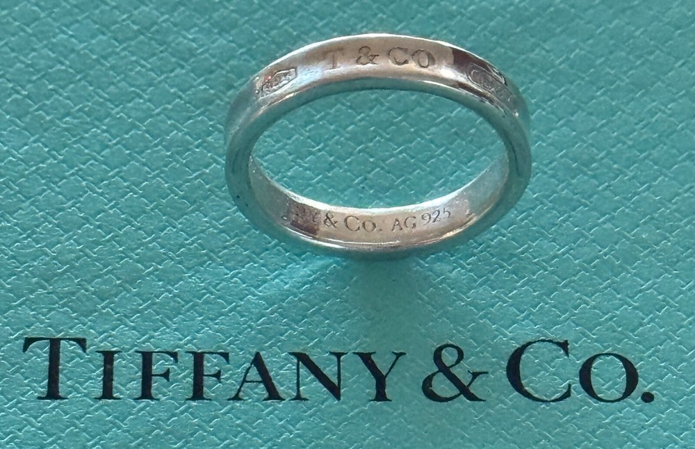Tiffany & Co.  1837  Ring Narrow  Sterling Silver 925   Size 8 1/2 US