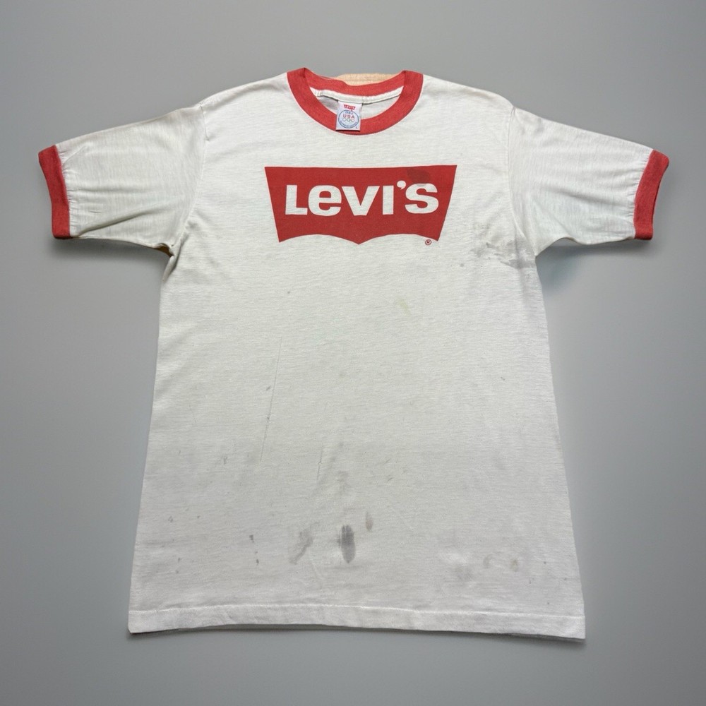 VINTAGE 1980 MOSCOW OLYMPICS LEVI’S T SHIRT / Size Large Olympic Games Ringer