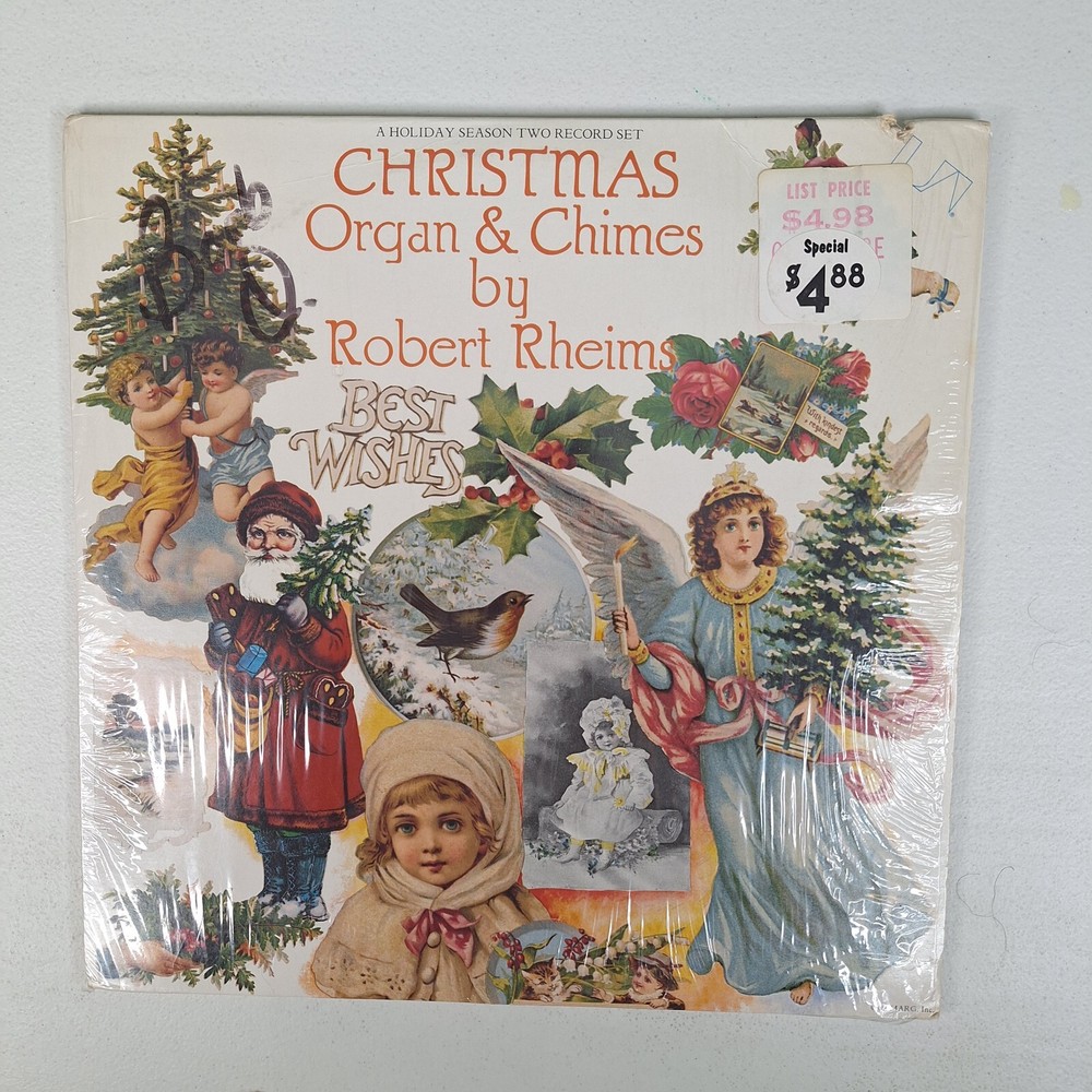 Christmas Organ & Chimes By Robert Rheims 2 X LP United Artists Open Shrink