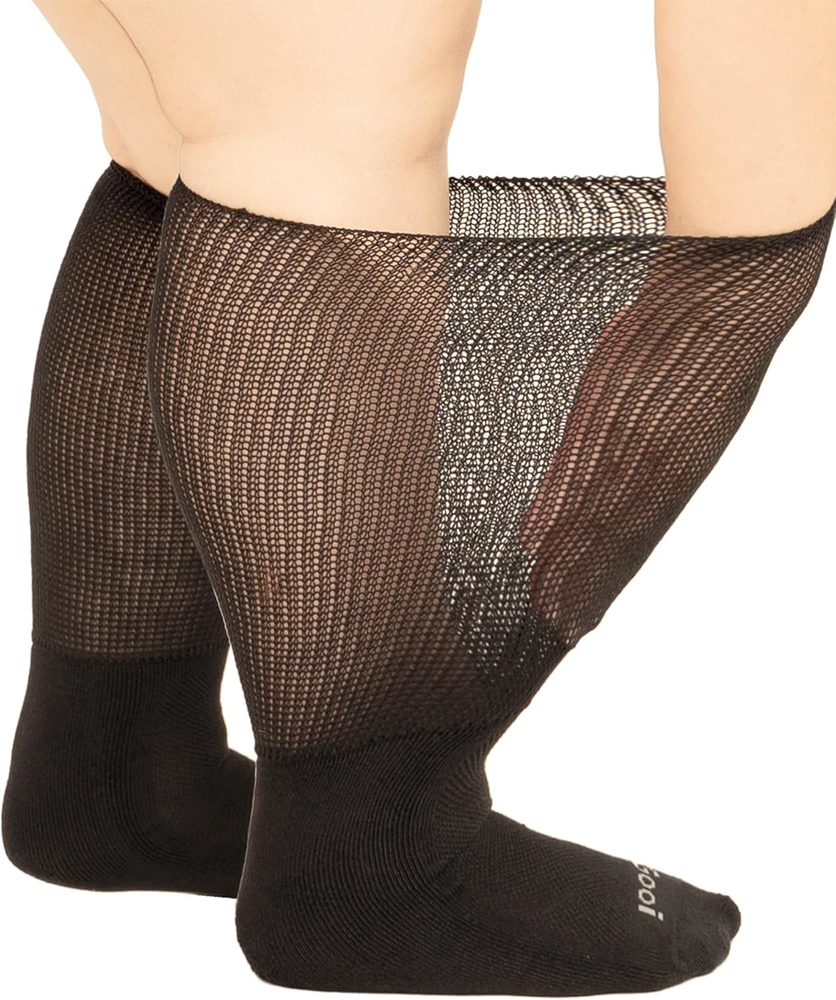 Gooi Extra Wide Socks for Swollen Feet Soft Stretch to 30