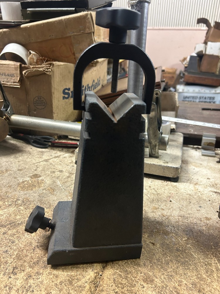 MACHINIST OfCe TOOLS LATHE MILL Unusual Very Tall V Block Fixture