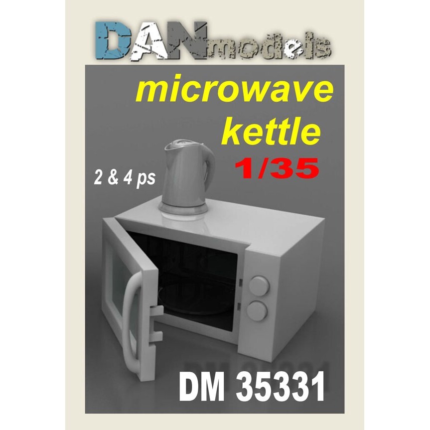 Dan Models 35331 Scale 1:35 Accessories for diorama. Microwave & Kettle 2&4 pcs