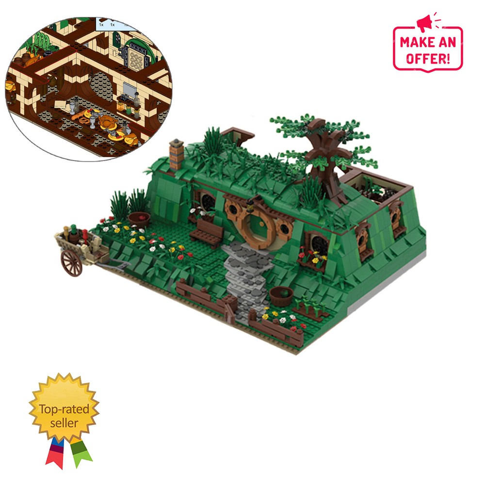 Bag End Iconic Tavern Cave Model with Interior Building Brick Toys MOC Block Set