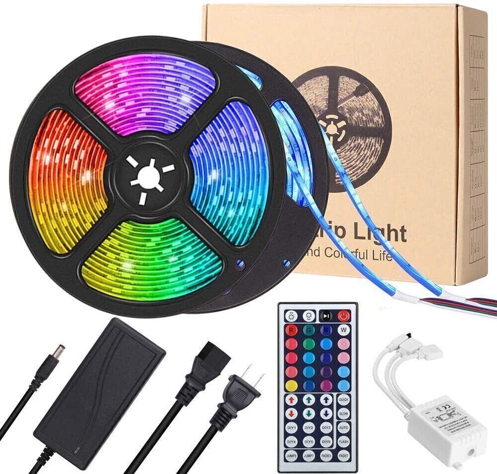 LED Strip Lights 100ft 50ft Music Sync Bluetooth 5050 RGB Room Light with Remote