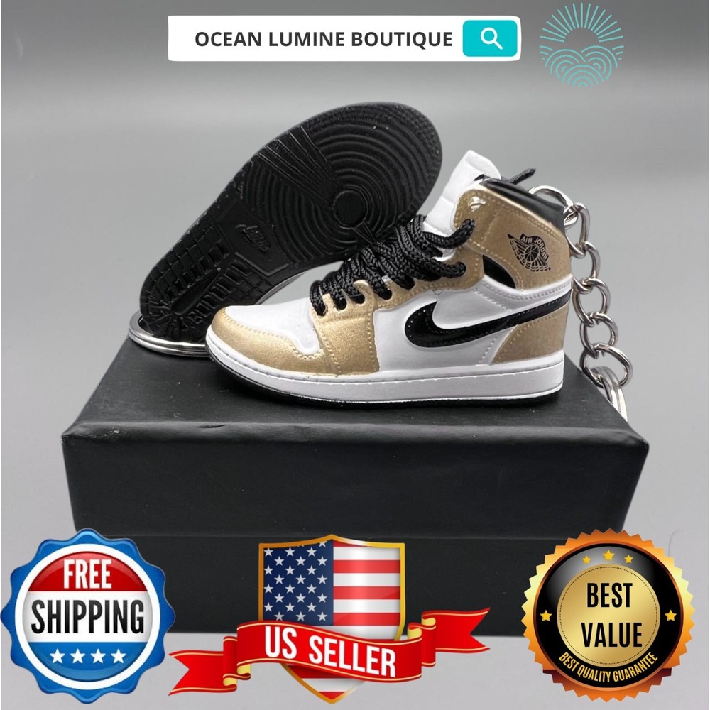 Air Jordan 3D Mini Sneaker Keychain, Basketball Sneaker Collectible, Box Options