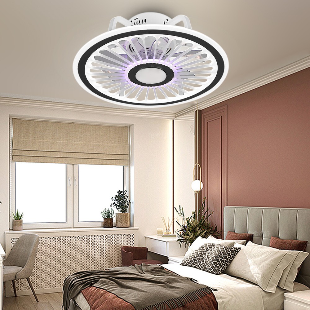 Modern 3-Color LED Ceiling Fan Light with Remote Control  