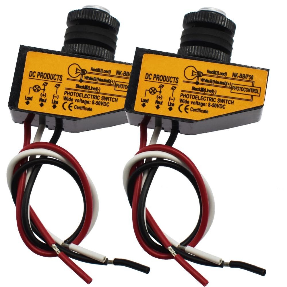 Direct Current Photoelectric Switch,DC8-50V Light Control Switch Dusk to Dawn...