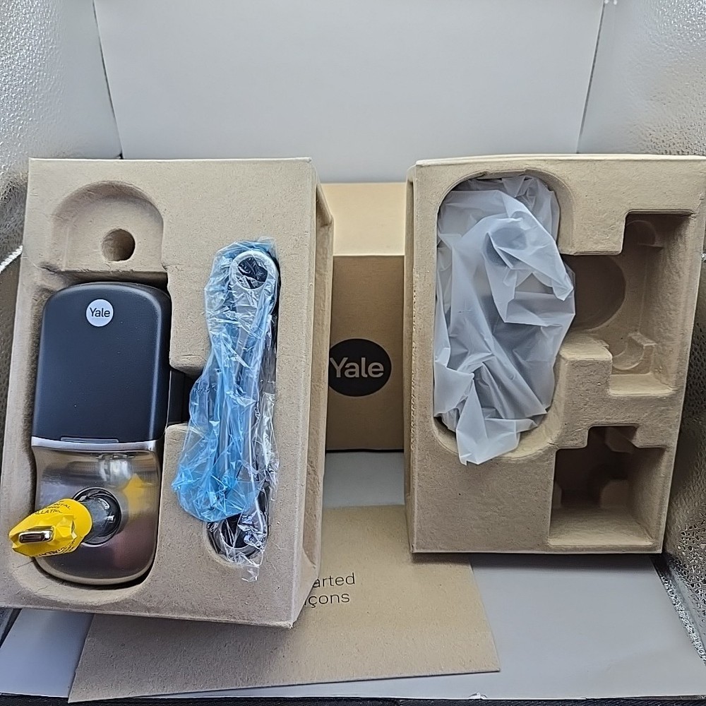 Yale YRL216-ZW2-619 Smart Keypad Deadbolt Lock with Key and Handles