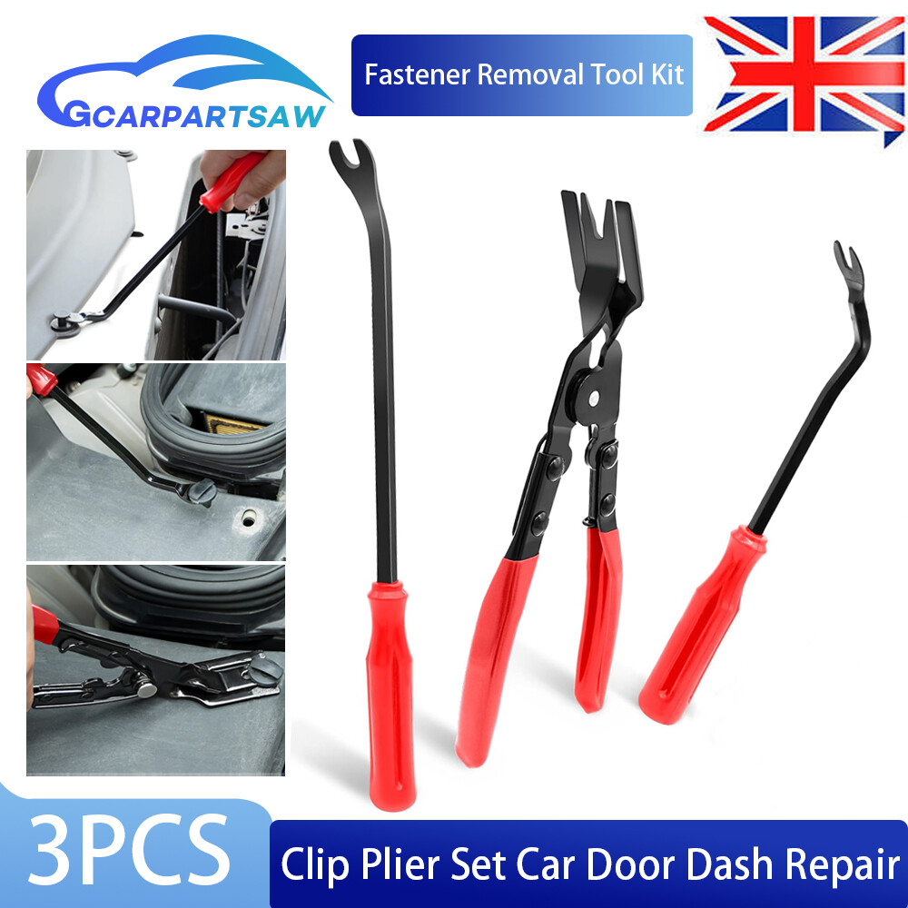 3Pcs Clip Pliers Set Fastener Removal Tool Kit Car Door Panel Dashboard Repairs