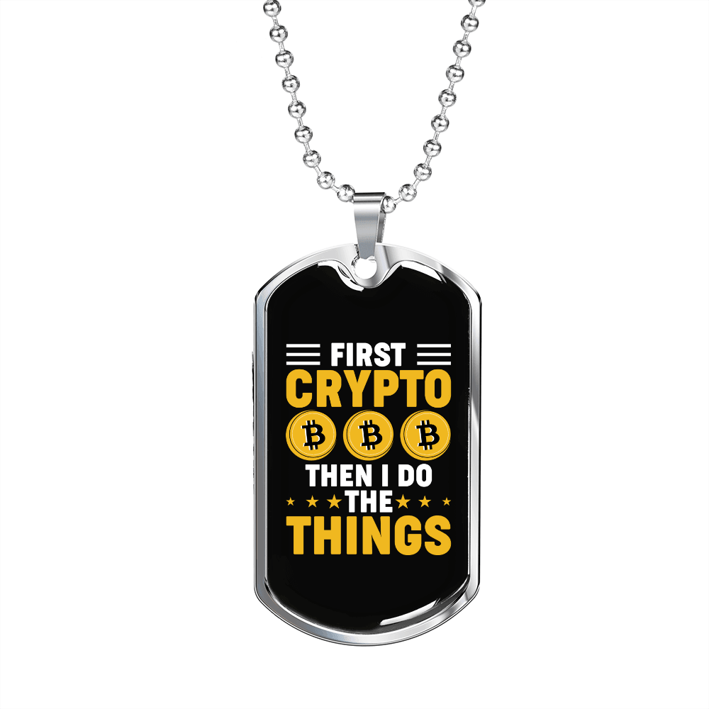 Do Things   Necklace Stainless Steel or 18k Gold Dog Tag 24