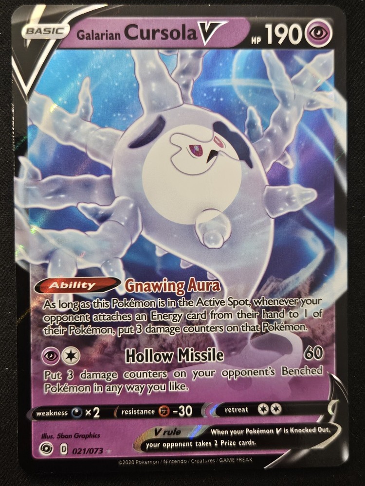 Galarian Cursola V 021/073 Champion’s Path Ultra Rare Holo Pokémon TCG 2020 NM